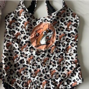 Leopard Print buccees one piece swimsuit women
